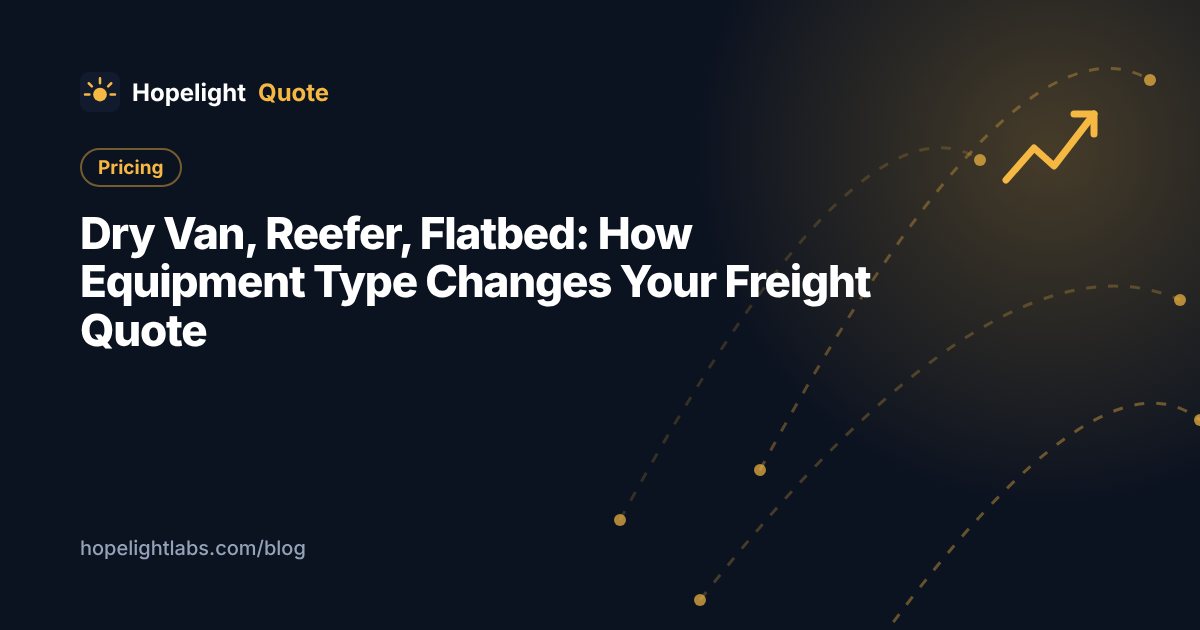 Dry Van, Reefer, Flatbed: How Equipment Type Changes Your Freight Quote
